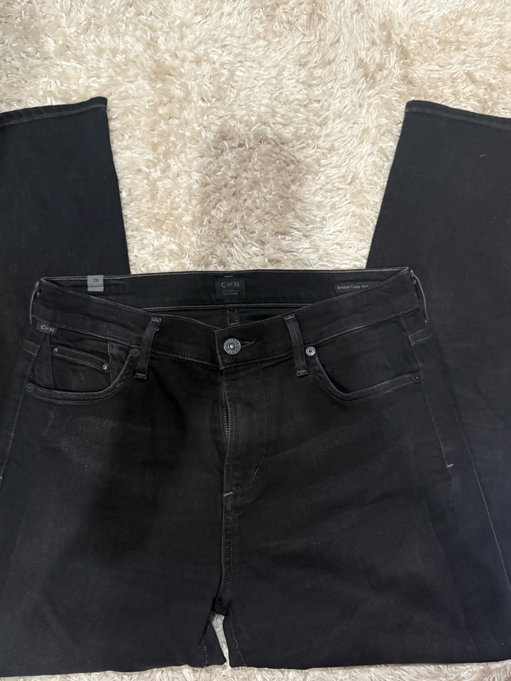 Citizens Of Humanity Black Skinny Jeans “rocket crop high rise skinny”